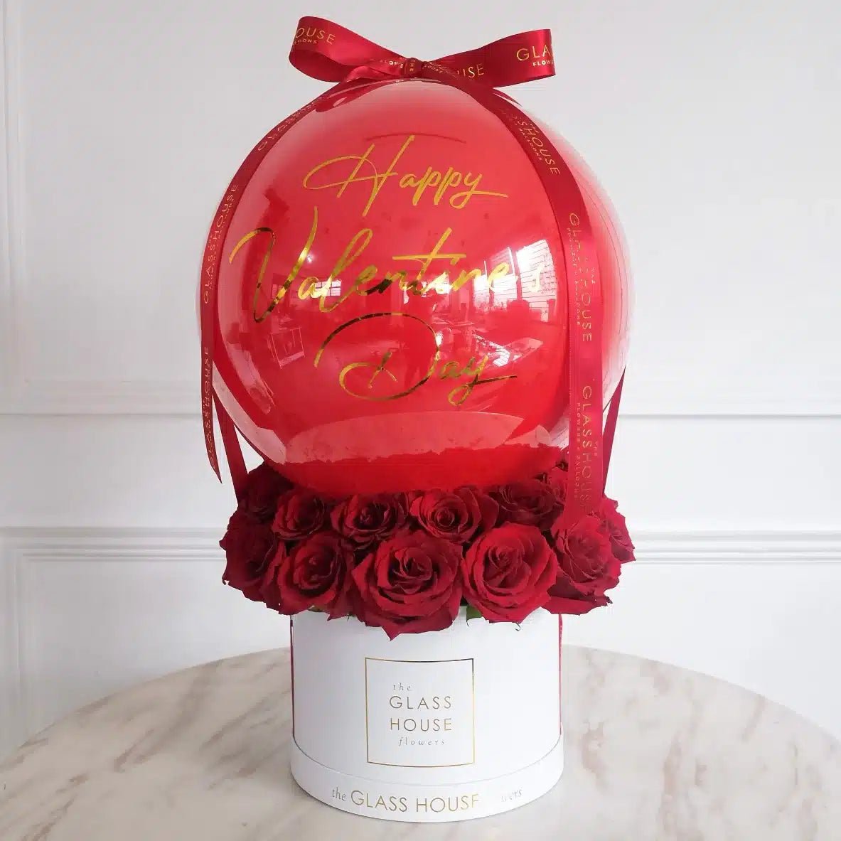 24 Fresh Red Roses in Prime Box with Huge Balloon - Pak Gifts Store