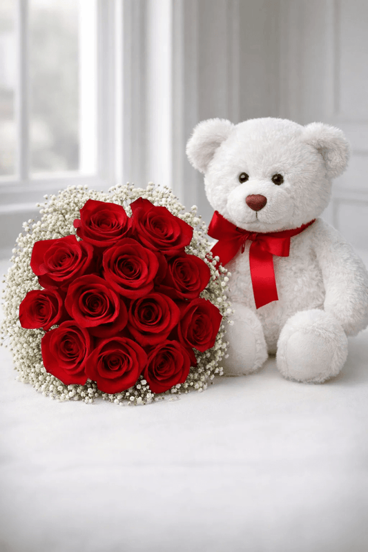 Teddy and Roses Delight - Pak Gifts Store